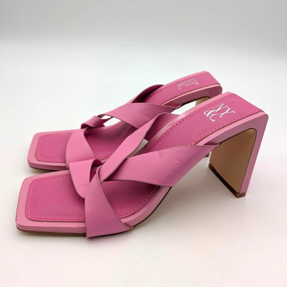 New York & Company Inna Block Heel Sandal Women's Pink Size US8 EU38.5